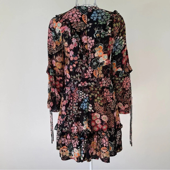 Ted Baker Hendria Ruffle-Trim Mini Dress floral print viscose size 0 or 2 - Picture 6 of 14
